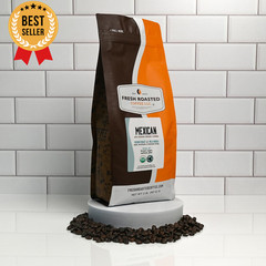 Organic Mexican Whole Bean Coffee Medium Roast 2lb USDA Kosher