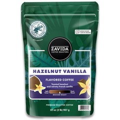 Zavida Hazelnut Vanilla Whole Bean (32 OZ), 32 32 Ounce (Pack of 1), Brown