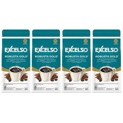 EXCELSO Indonesia Coffee Robusta Gold 200g Pack of 4 Whole Beans or Ground