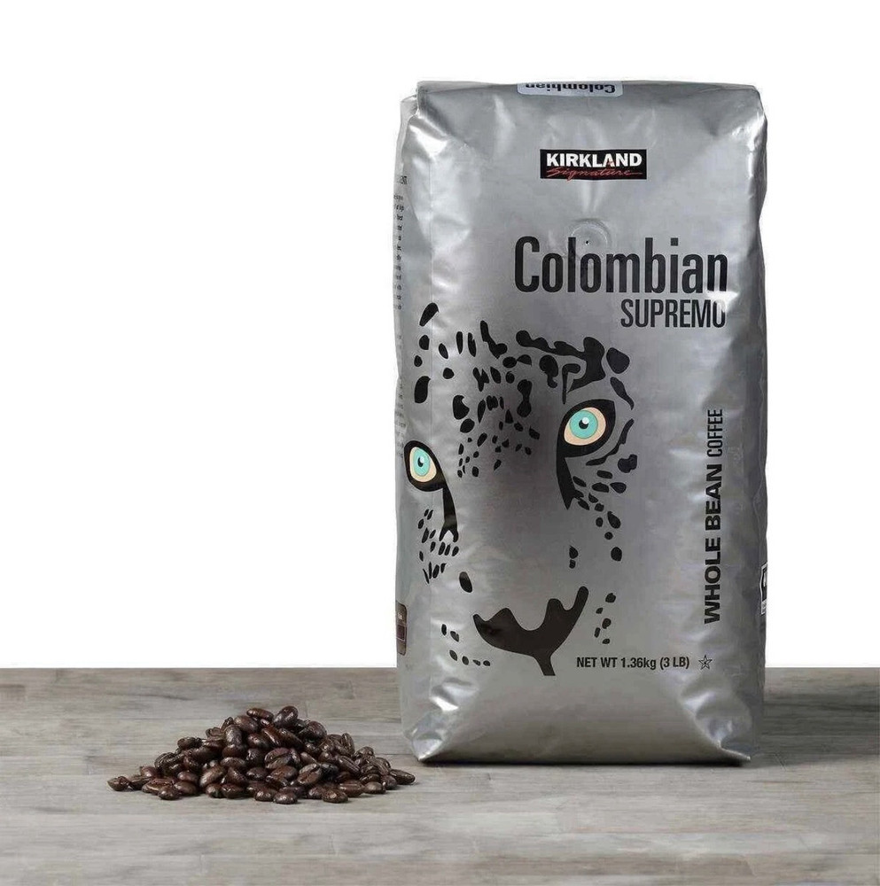 Kirkland Signature Colombian Supremo Whole Bean Coffee Beans 1.36 kg (3 lb)