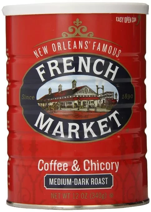 French Market Coffee & Chicory Medium-Dark Roast, Creole Roast, 12oz