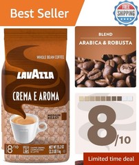 Crema E Aroma Whole Bean Coffee, 2.2 lbs – Rich Medium Roast, Non-GMO & Choco…