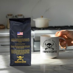 Warpath Coffee Medium Roast Ground Coffee 12oz High Caffeine Breakfast Blend
