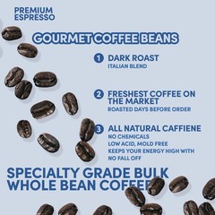 Sarasota Coffee Whole Bean Espresso | Dark Roast Coffee Beans | Low Acid, Mol…
