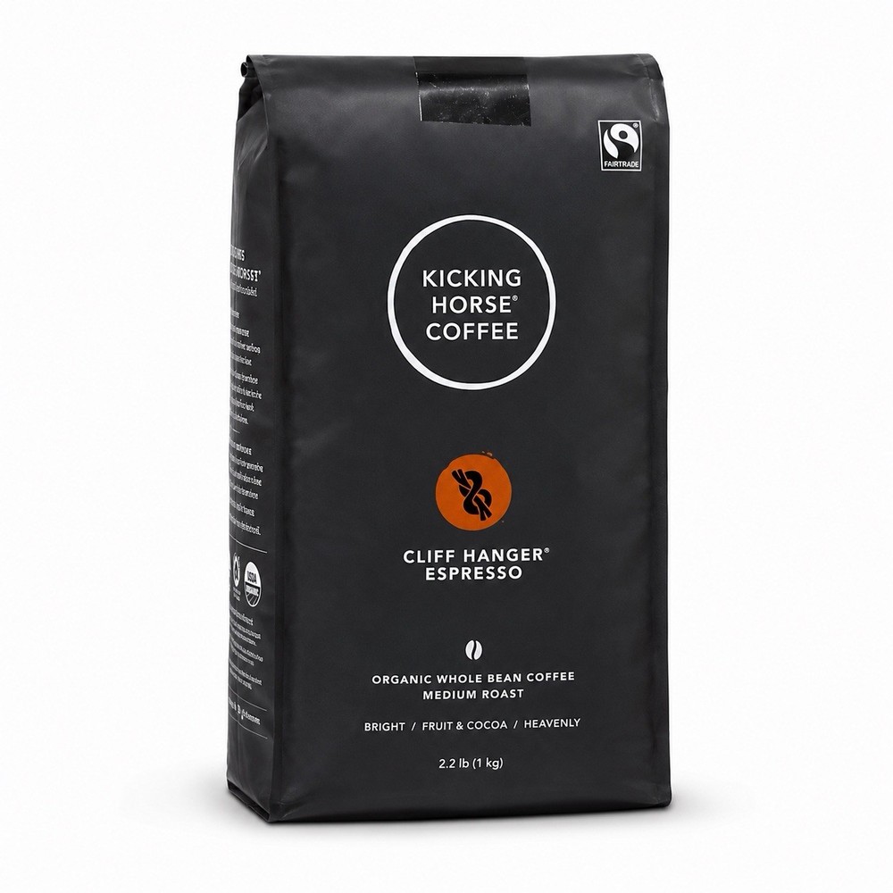 Kicking Horse Coffee Cliff Hanger Esp Medium Roast Espresso Whole Bean 2.2 lbs