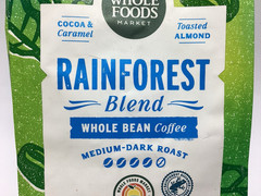 Whole Foods RAINFOREST BLEND Medium-Dark Roast Whole Bean Coffee 12 Oz