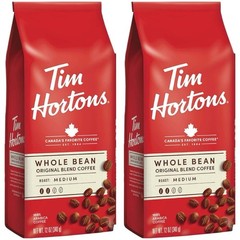 2 Tim Hortons Whole Bean Medium Roast with 100% Arabica Canada’s Favorite Coffee