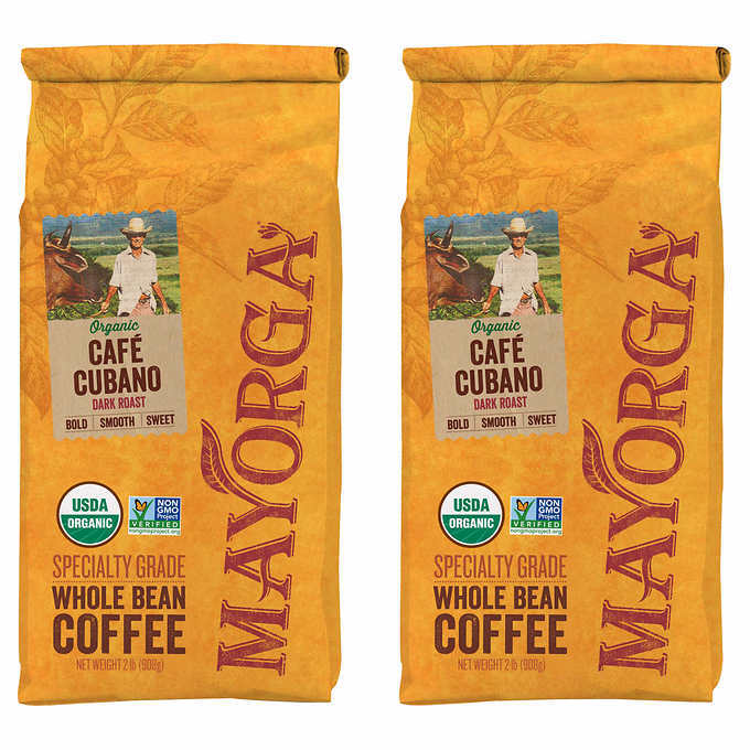 Mayorga Café, USDA Organic, Dark Roast Whole Bean Coffee, 2lb, 2-pk