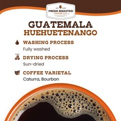 Fresh Roasted Coffee, Guatemala Huehuetenango Whole Bean 12 Ounce (Pack of 1)