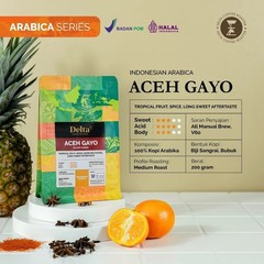 Delta Coffee Aceh Gayo Arabica | 200g | Single Origin Indonesia Whole beans