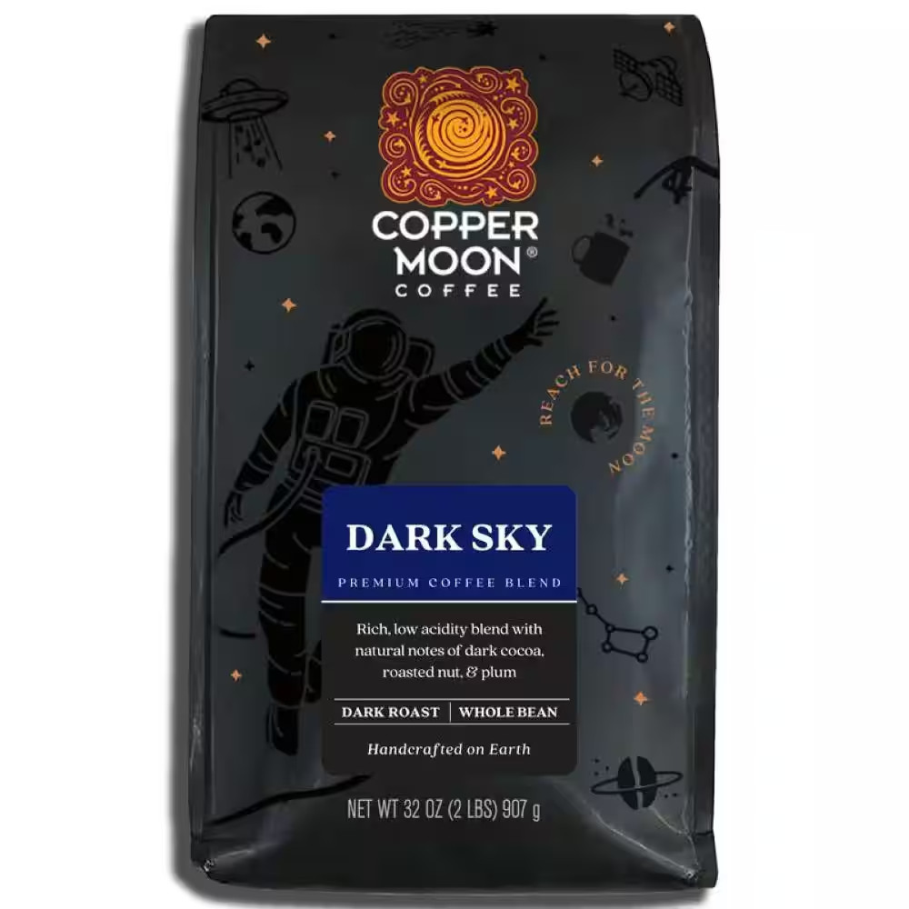 32 Oz. Dark Sky Blend, Dark Roast, Coffee Beans Free Shipping