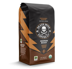 Death Wish Coffee Co. Organic Medium Roast Ground Coffee, 16oz Bag