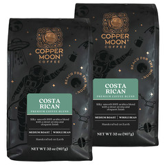 COPPER MOON WHOLE COFFEE BEANS COSTA RICAN BLEND MEDIUM ROAST ARABICA 4 POUNDS ~