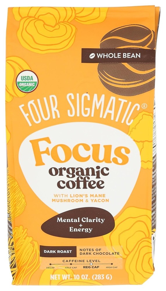 Coffee Lions Mane Whole Bean Organic 12 Ounce
