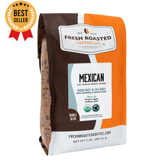 Organic Mexican Whole Bean Coffee Medium Roast 2lb USDA Kosher