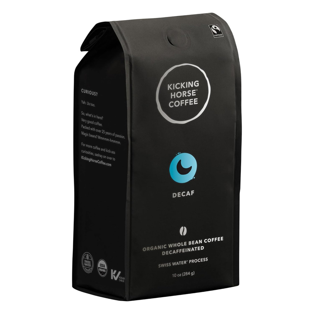 Decaf Dark Roast Whole Bean Coffee – Organic & Fairtrade, 6 Pack