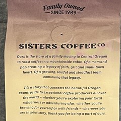 Sisters Coffee Co Espresso Blend Medium Roast Coffee Whole Bean 12 oz