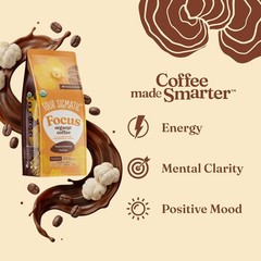 Dark Roast Organic Whole Bean Coffee Gourmet Nootropic Mushroom Coffee Beans W/