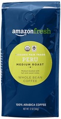 Organic Fair Trade Peru Whole Bean Coffee – 12 Oz Medium Roast Delight