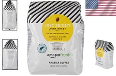 USA Roasted Just Bright Coffee 32oz Whole Bean Light Roast Arabica Smooth Finish