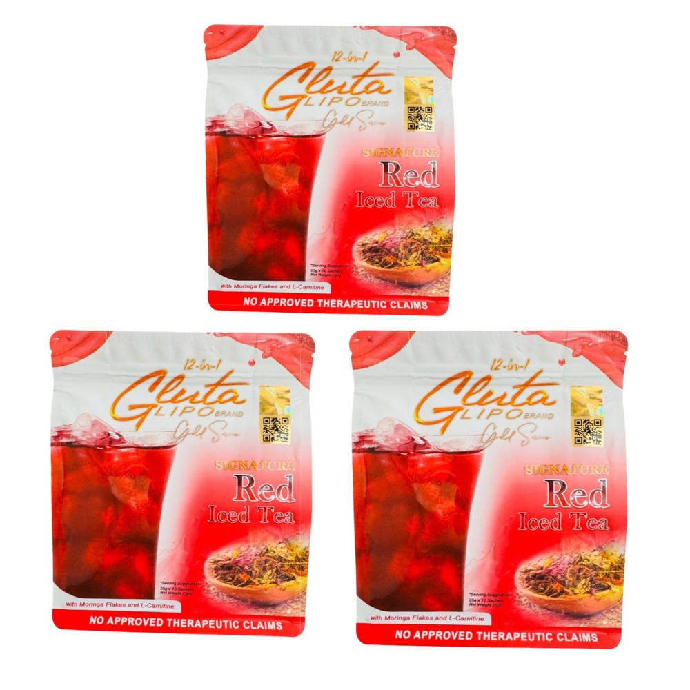 12-in-1 Gluta Lipo Gold Series RED ICED TEA 3-PACK