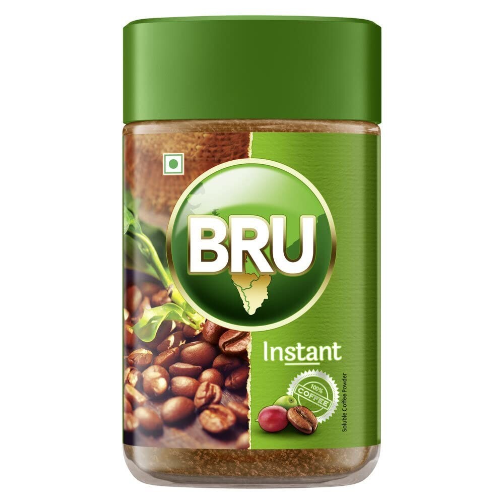 Bru Instant 100% Coffee Freshly Roasted Coffee Beans in a 100g Glass Jar
