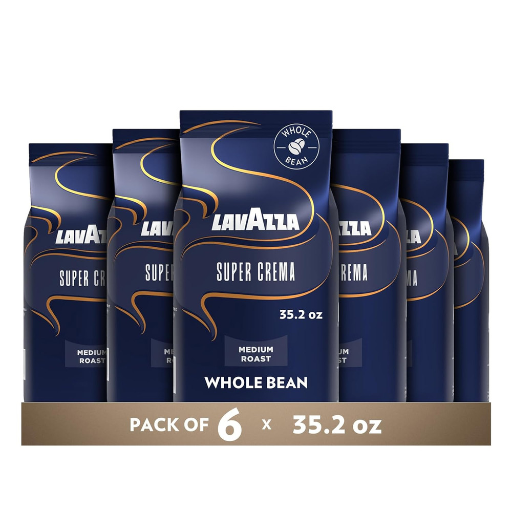 Super Crema Whole Bean Coffee, Medium Espresso Roast, Arabica and Robusta Blend,