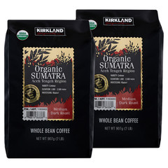 Kirkland Signature Organic Sumatra Whole Bean Coffee, 2 Lbs, 2-Pack