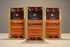 Uganda, Ethiopia & Columbia Organic Coffee, 3 Packages, 11Oz each, Medium Roast.