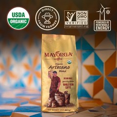 Mayorga Organic Coffee 2lb Artesano Blend Medium Roast Whole Bean Coffee Spe…