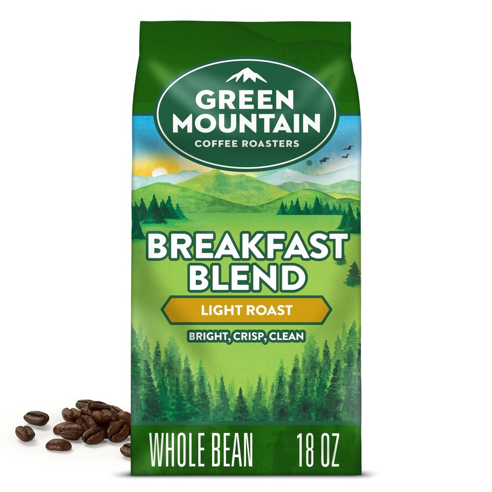 Green Mountain Coffee Roasters Breakfast Blend, 18 Ounce (Pack of 1), Black