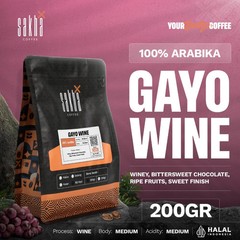 Kopi Arabika Gayo Wine Arabica Coffee 200gr Sakha Roastery Coffee Beans