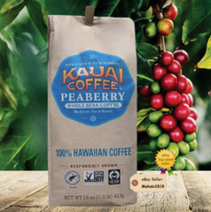 Kauai Coffee 100% Hawaiian Peaberry Whole Bean Coffee – 1lb