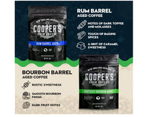 Bourbon Whiskey Barrel Aged Coffee Box Set 4 Whole Bean Single Origin Gift