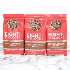 (3 x 11 Oz. Bags) Eight O’Clock Coffee Whole Bean Medium Roast Colombian Peaks