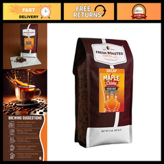Decaf Maple Crème Whole Bean Coffee – Medium Roast, Kosher, 2 lb Freshly Roasted