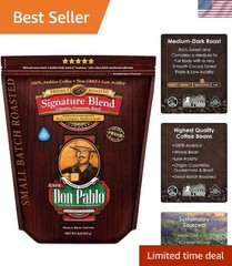 Don Pablo 100% Arabica Coffee – Signature Medium-Dark Roast, Low Acidity 32oz