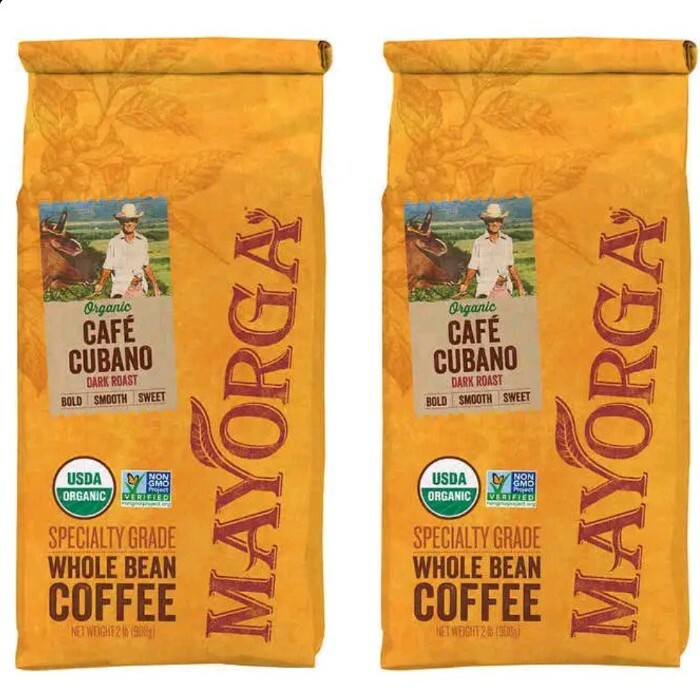 Mayorga Organic Dark Roast Specialty Grade Whole Bean Coffee 2lb 2 Pack