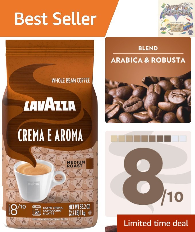 Luxury Crema E Aroma Whole Bean Coffee Blend, 2.2 lb, Non-GMO and Gluten-Free