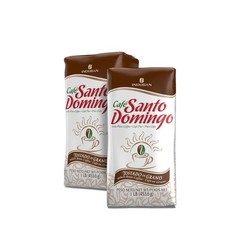 2 PCS Cafe Santo Domingo 16 Oz Bag Whole Bean Medium Roast Dominican Coffee