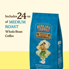 Koloa Estate Medium Roast – Whole Bean Coffee, 24 oz. Package