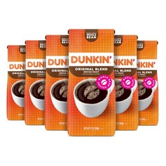 Dunkin’ Original Blend Medium Roast Whole Bean Coffee, 12 Ounce (Pack of 6)