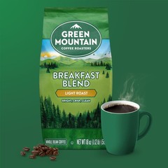 Green Mountain Coffee Roasters Breakfast Blend, 18 Ounce (Pack of 1), Black