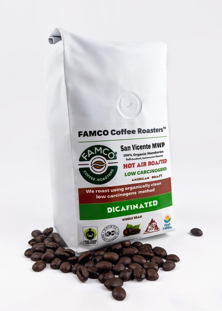 DECAFFEINATED. San Vicente MWP, 100% organic kosher Honduras Coffee, full-bodied