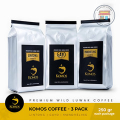 Luwak Coffee Premium Wild Civet Coffee 3 Variant Lintong Mandheling Gayo @8,8oz