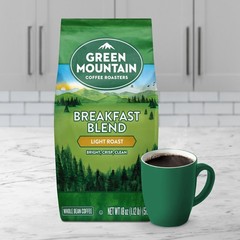 Green Mountain Coffee Roasters Breakfast Blend, 18 Ounce (Pack of 1), Black