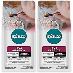 EXCELSO Indonesia Coffee Java Arabica 200g Pack of 2 Whole Beans or Ground