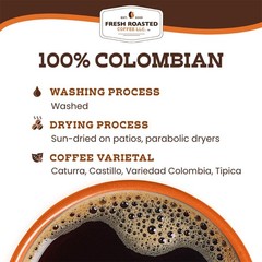 Fresh Roasted Coffee, 100% Colombian Whole Bean 80 Ounce (Pack of 1), Coffee