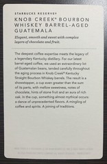[NEW] STARBUCKS RESERVE WHISKEY BARREL-AGED Card Only