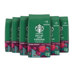 Cafe Molido Descafeinado Caff Verona Oscuro Tostado, 12 Onzas (Paquete De 6)
